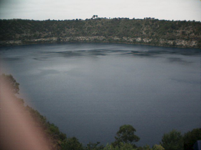 A blue lake - it was much bluer than this later in the day when the sun came out....