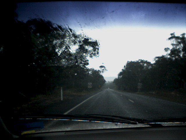The Blue Mountains.  In the rain.  From a car.  Great, eh?