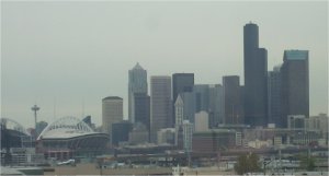 Seattle.  Notice how small the Space Needle (far left) is in relation to the rest of the skyscape....