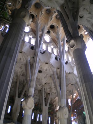 Gaudí's eternal building site is full of scaffolding and concrete dust (as is quite a lot of Barcelona at the moment) but you can still get some good shots like this.