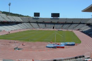 We then went to Montjuic and found an Olympic stadium — a bit bigger and newer than the arena at Nîmes, but not quite as pretty.