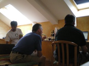 Picnicking and faffing with computers in a large attic room